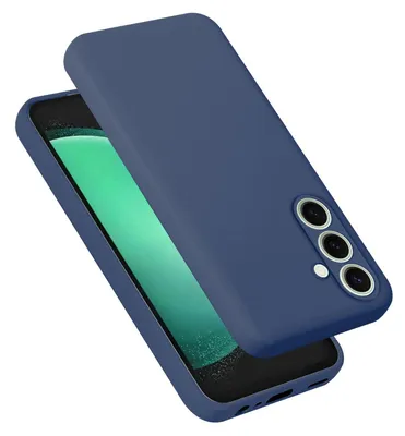 A blue phone case is shown on a white background.