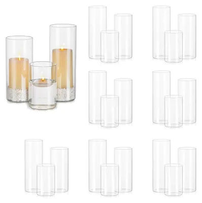 Produktbild von Windlichter Set aus 24 Gläsern – für schwimmende und Stumpenkerzen
