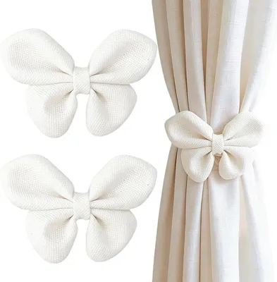Imagen del producto de Soportes magnéticos para cortinas, 2 unidades, color blanco, para la cocina