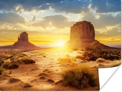 Produktbild von MuchoWow® Poster Sonnenuntergang - Felsen - Landschaft - Horizont 160x120 cm - Foto Plakat
