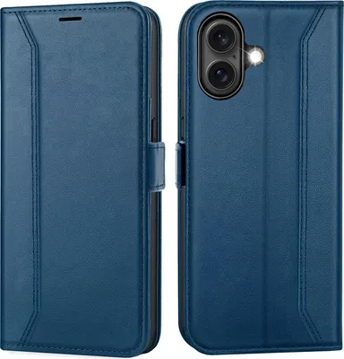 Immagine prodotto di Custodia per telefono cellulare per iPhone 16 custodia pieghevole custodia protettiva, blu