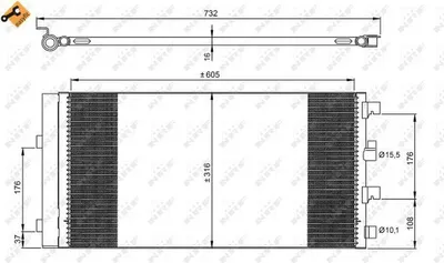 Produktbild von NRF 35969 Kondensator Klimaanlage für DACIA DUSTER +Trockner +Dichtring