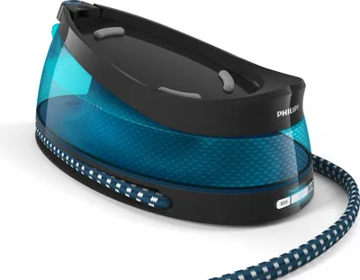 Image de Philips PerfectCare Centrale vapeur, semelle en céramique, 120 g/min, 6,5 bars, 2 400 W, bleu (GC7846/80)