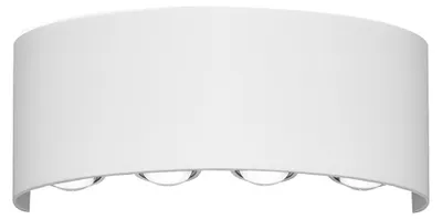 Zdjęcie produktu dla Kinkiet zewnętrzny LED zaokrąglony Ortelo biały piaskowany 8W biała ciepła 738lm metal wym:8x22x3,8cm IP54 Italux