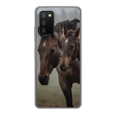Produktbild von MuchoWow® Handyhülle Schutzhülle Hülle für Samsung Galaxy A03s Pferde - Nebel - Landschaft Silikon Softcase Handy Hülle - Schutz