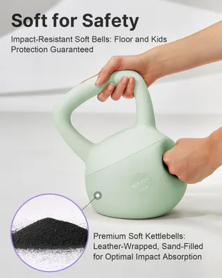 Obrázek produktu pro Kettlebell s měkkým povrchem a protiskluzovou rukojetí, váha 2,7 kg, pro domácí cvičení