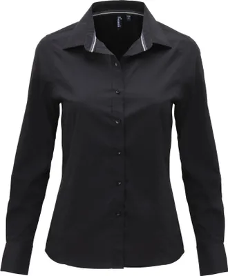 Produktbild von Premier - "Friday" Hemd für Damen Langärmlig RW5525 (XL) (Schwarz)
