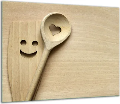Produktbild von Herdabdeckplatten Glaskeramikkochfeld-Abdeckung Spritzschutz Glas 60x52cm Holz