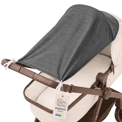 Produktbild von Sonnensegel Kinderwagen 70x45 cm Sonnenschutz UV Schutz Baby Polyester Grau