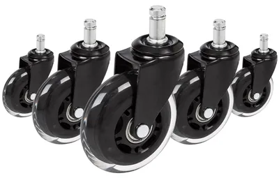 Produktbild von hjh OFFICE Stuhlrollen 5x ROLO SKATE ST 11mm/75mm Ersatz Rollen Bürostuhl für Parkett, Laminat, Fliesen oder Steinboden