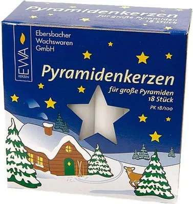 Produktbild von Pyramidenkerze weiß 18x105mm 18 Stück