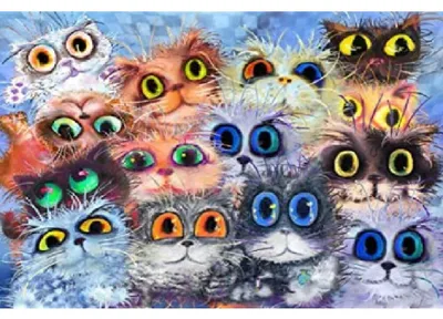 Produktbild von Diamantenmosaik: Katzen mit großen Augen