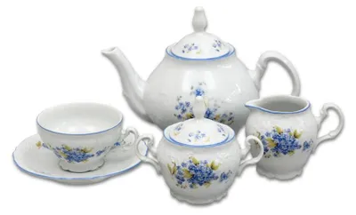 Produktbild von Bernadotte, Teeservice, Vergissmeinnicht, tschechisches Porzellan Thun 1794
