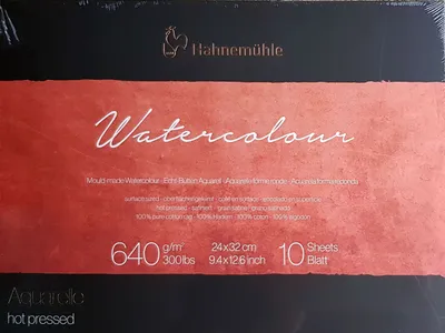 Produktbild von Hahnemühle The Collection Watercolour Aquarellpapier - 640 g/m² - satiniert - 24 x 32 cm - 10 Blatt