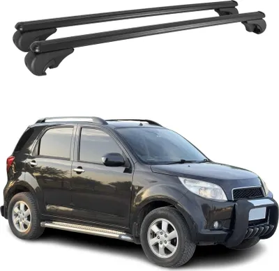 Image de Barres de toit Transversales pour Daihatsu Terios 2006-2013 Aluminium Noir