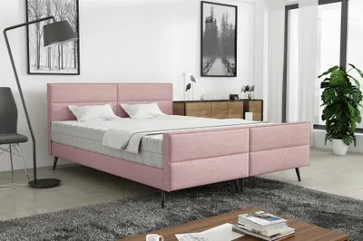 Produktbild von Polsterbett Doppelbett CREMONA 160x200cm Stoff Gemma Rosa ohne Matratze