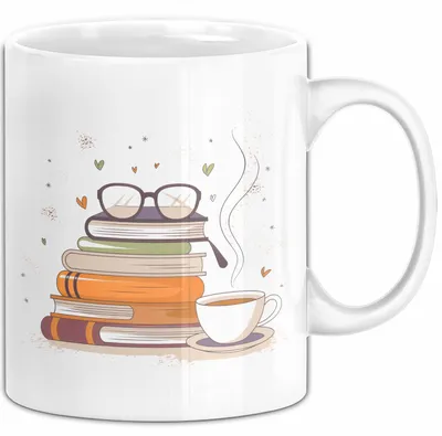 Produktbild von Bücherwurm Tasse Geschenk Lustige Geschenkidee Spruch Für Lese Liebhaber (Weiß)