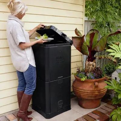 Produktbild von Kompostbehälter - Kompostbox - Abfallverarbeitung - Schnelle Kompostierung - 200 Liter - Schwarz