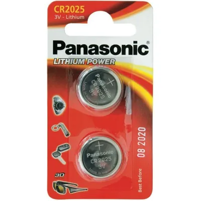 Produktbild von Panasonic CR-2025EL/2B, Einwegbatterie, CR2025, Lithium, 3 V, 2 Stück(e), 165 mAh