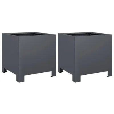 Produktbild von Pflanzkübel 2 Stk. Anthrazit 30x30x30 Stahl