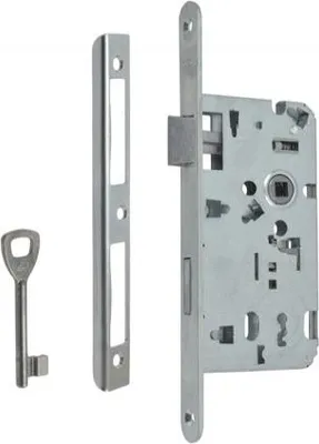 Produktbild von LOB YETI 72/55 Schloss links weiß verzinkt mit Schließblech 235 mm