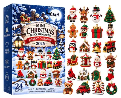 Obrázek produktu pro Xmas Mini Vánoční Adventní Kalendář ze Stavebnic 3D One-piece Brick Ornament Aa02 Univerzální Velikost