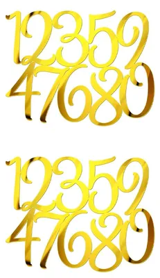 20 Acryl Zahlen Tortenaufsätze 0-9 Gold für Torte