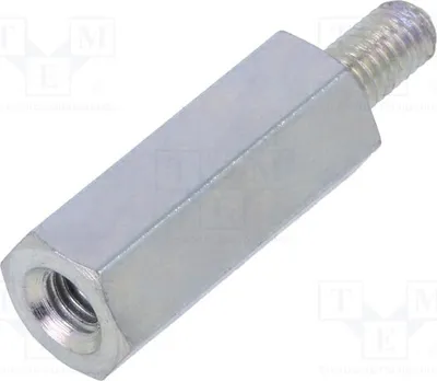 Obrázok produktu pre 10 kusov distančných objímok s závitom, vonkajší závit: 15 mm, vnútorný závit: M3, rozmery: 225 x 15 mm
