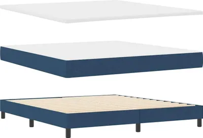 Obrázok produktu pre vidaXL Box spring posteľ s matracom s matracom modrá 180 x 200 cm látka