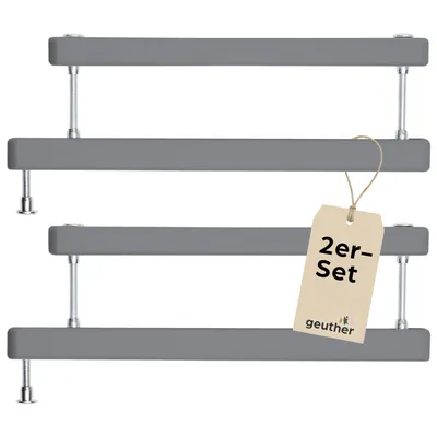 Produktbild von GEUTHER Zusatzklemmen 0036ZK+ | Anthrazit | Für Treppengeländer | Für Tür- & Treppenschutzgitter 2732–2735+ | Ohne Bohren