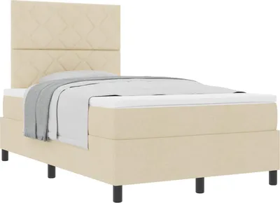Obrázok produktu pre vidaXL Skriňová posteľ s čelom krémová 120 x 190 cm látka
