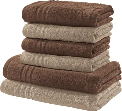 Produktbild von REDBEST Frottier-Set 2-farbig 6-tlg. braun-beige OneSize