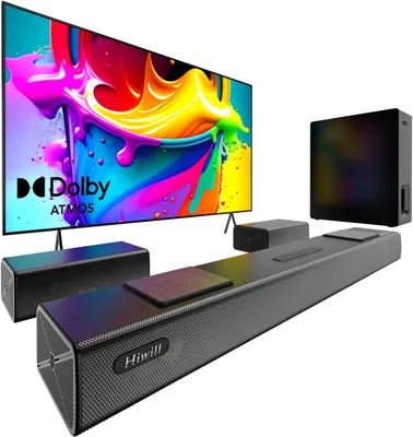 Produktbild von Hiwill AT-S512W Dolby Atmos Soundbar 5.1.2ch mit 6.5" Subwoofer, Rear & Upfiring Lautsprecher, Bluetooth, HDMI ARC, 450W