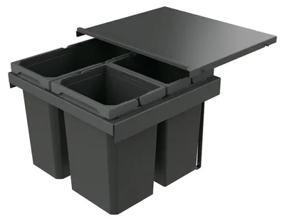 Image de Naber Cox Stand-UP® 350 S/500-3, Collecteur de déchets pour tiroirs existants, anthracite, H 350 mm 8013399