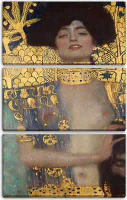 Produktbild von Leinwandbild 3-teilig (80x120cm): Gustav Klimt - Judith I (1901), echter Holz-Keilrahmen inkl. Aufhänger, handgefertigt in Deutschland