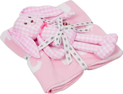 Produktbild von Spiegelburg Geschenkset Strickdecke+Schlenker-Häschchen, rosa BabyGl.