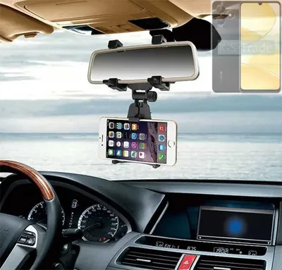 Produktbild von K-S-Trade Smartphone Halterung kompatibel mit Realme C51s Rückspiegel Halterung schwarz Auto Halterung KFZ Halter