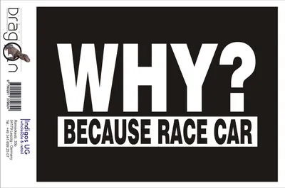 Produktbild von Aufkleber / Autoaufkleber - JDM / Die cut / Auto / OEM - Why Because Race Car 210x110mm schwarz - Heckscheibe / Heckscheibenaufkleber