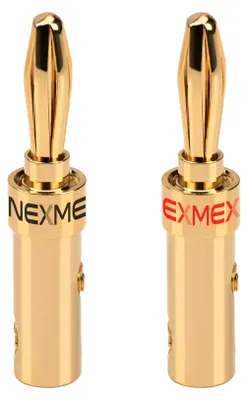 Produktbild von Bananenstecker 4mm schraubbar 24K vergoldet Stecker NEXMEX für Lautsprecherkabel