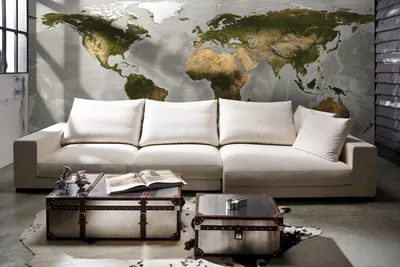 Produktbild von Komar Vlies Fototapete "World", grau/grün, 500 x 250 cm; V10-778