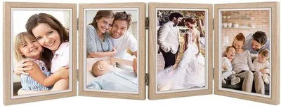 Image de Lot de 4 cadres photo couleur bois, 13 x 18 cm