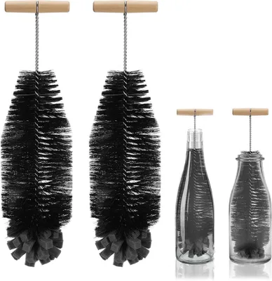 Produktbild von Flaschenbürste 32 cm, Nylonborsten und Schwamm, für Küche, Reinigungsbürste