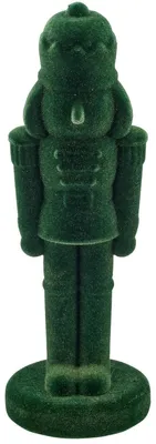 Produktbild von Nussknacker beflockt dunkelgrün Ø 11 cm x 31 cm