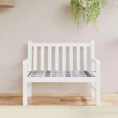 Produktbild von vidaXL Gartenbank-Auflage Grau Karomuster 120x50x4 cm Oxford-Gewebe