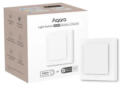 Obrázek produktu pro Chytrý nástěnný vypínač – podpora standardů Matter přes Thread a Zigbee – 4 tlačítka – 2 kanály – bílý