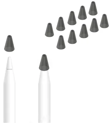 Produktbild von 10 Stück Spitzenschutzkappen, kompatibel mit Apple Pencil 1/2, rutschfeste Stiftspitzen, Silikonspitzen-Schutzkappen, Zubehör für den iPad Pencil