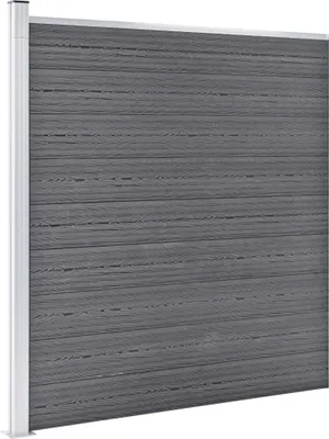 Obrázek produktu pro vidaXL WPC plotová sada 3 čtverce + 1 svah 619x186 cm šedá