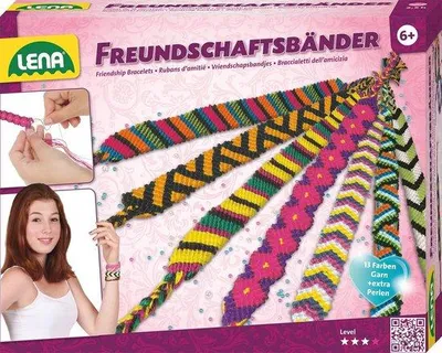 Productafbeelding van Knutselpakket Vriendschapsbandjes met Garen in 13 Kleuren en Kralen – Creatief Armbandenset voor Kinderen