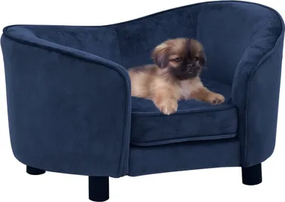 Produktbild von vidaXL Hundesofa Blau 69x49x40 cm Plüsch
