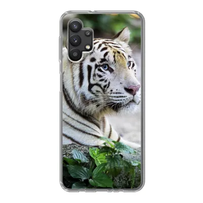 Produktbild von MuchoWow® Handyhülle Schutzhülle Hülle für Samsung Galaxy A32 5G Tiger - Weiß - Sand Silikon Softcase Handy Hülle - Softcase